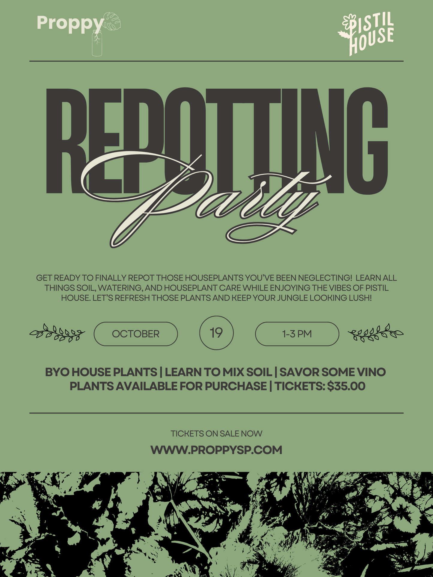 Repotting Party! - 10/19/2025 at Pistil House