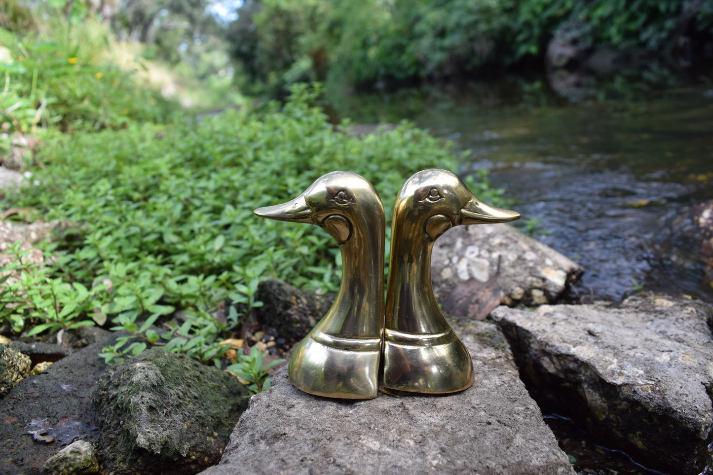 Brass Duck-head Bookends